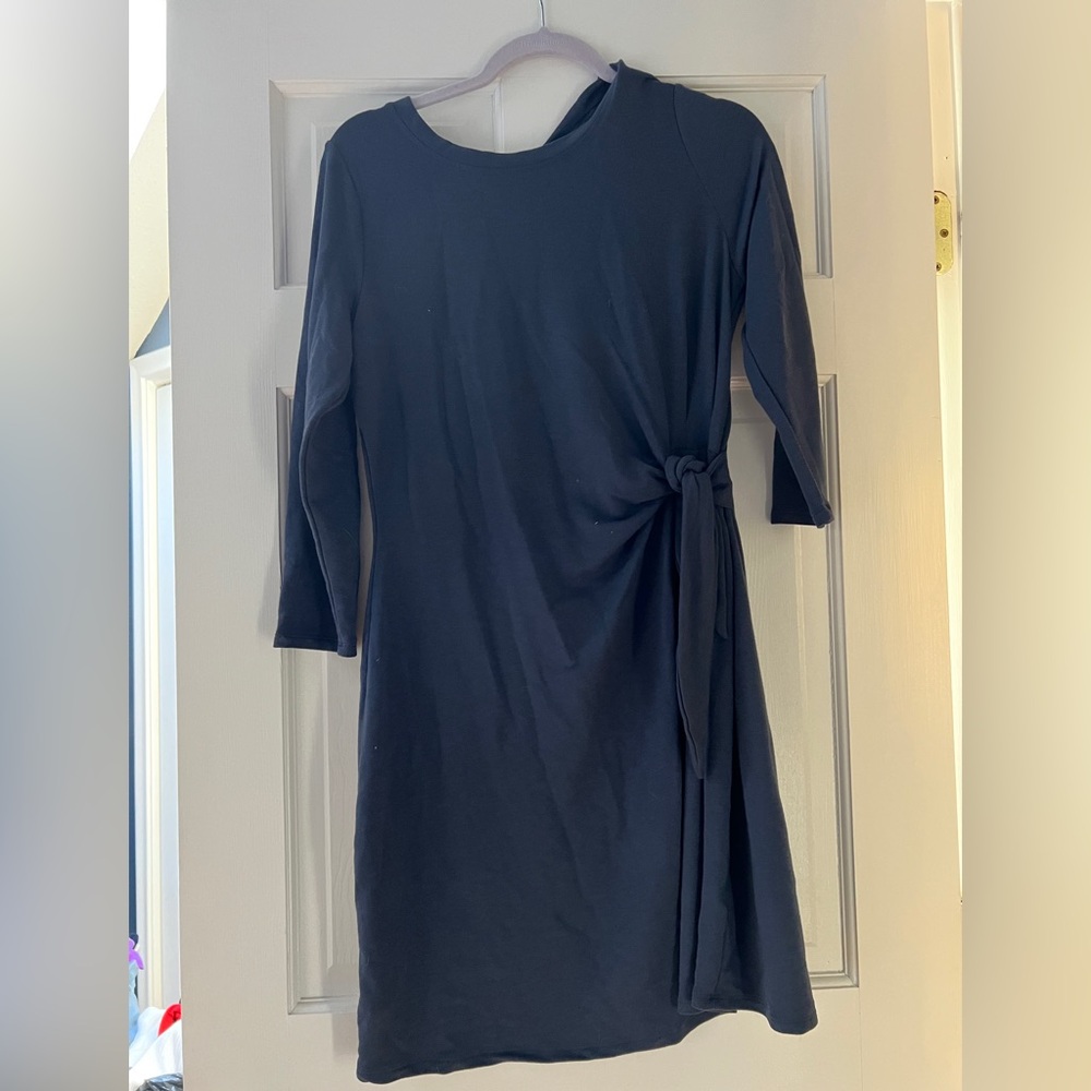 Navy Dress with Side Knot
